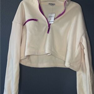Forever 21 Cream Boxy Polo Sweatshirt
